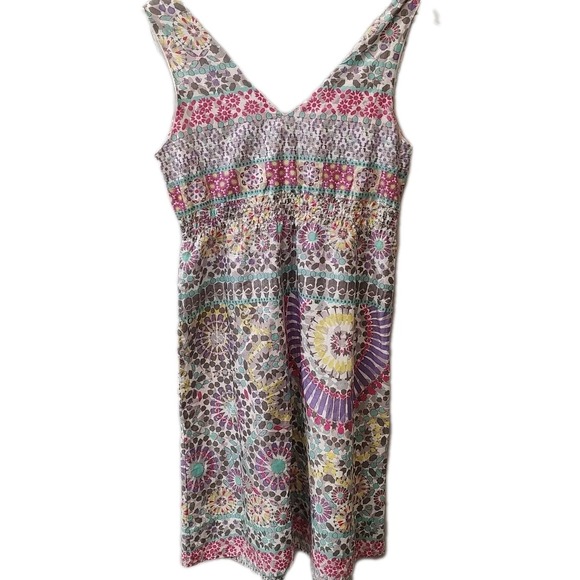 Natural Reflections Dress Womens Sz M Pink Floral Cotton Sleeveless Coquette - Picture 3 of 7